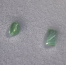 Load image into Gallery viewer, Cats Eye Vanadium Kornerupine Gemstone Set - Rectangle and Oval - Strong Rays - 1.37 ctw.
