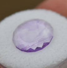 Load image into Gallery viewer, Maine Wispy Amethyst Slice - 2.83 ct. - Portrait-Cut Oval Gemstone - From 2017 Colton Hill Material dug by Moose the Miner
