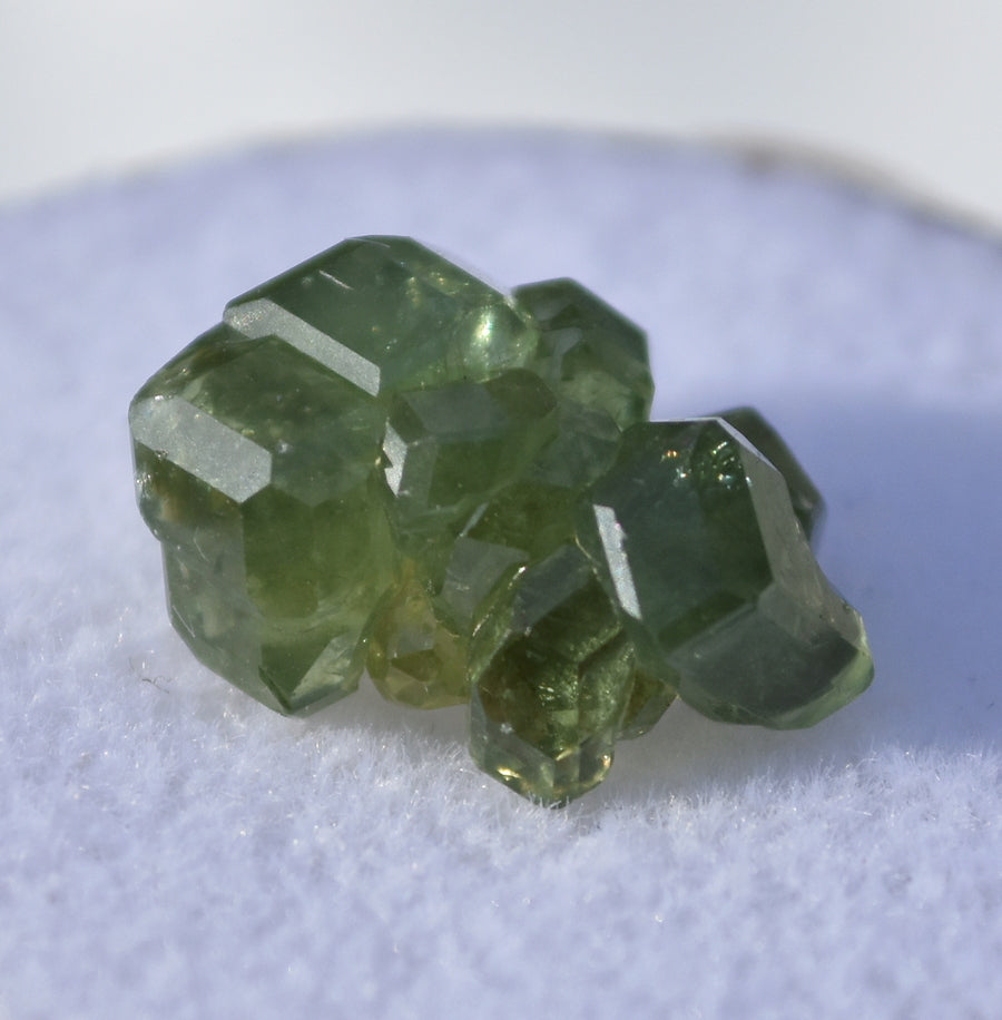 Pristine Demantoid Garnet Cluster - Madagascar - Rich Green, and NO Damage - 1.93 grams