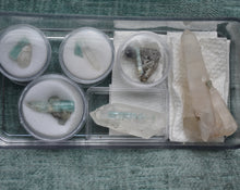 Load image into Gallery viewer, Vanadium Beryl with Quartz Collection - 6 Pieces - TOP Quality Collector's Specimens - WHOLESALE - * VIDEOS of ALL *
