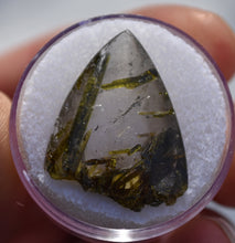 Load image into Gallery viewer, XL Epidote-Included Quartz Gem - Great Clarity and Gemmy Epidote - 27.92 ct.
