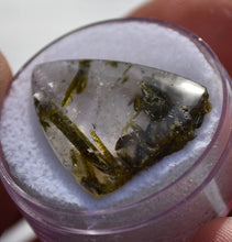 Load image into Gallery viewer, XL Epidote-Included Quartz Gem - Great Clarity and Gemmy Epidote - 27.92 ct.
