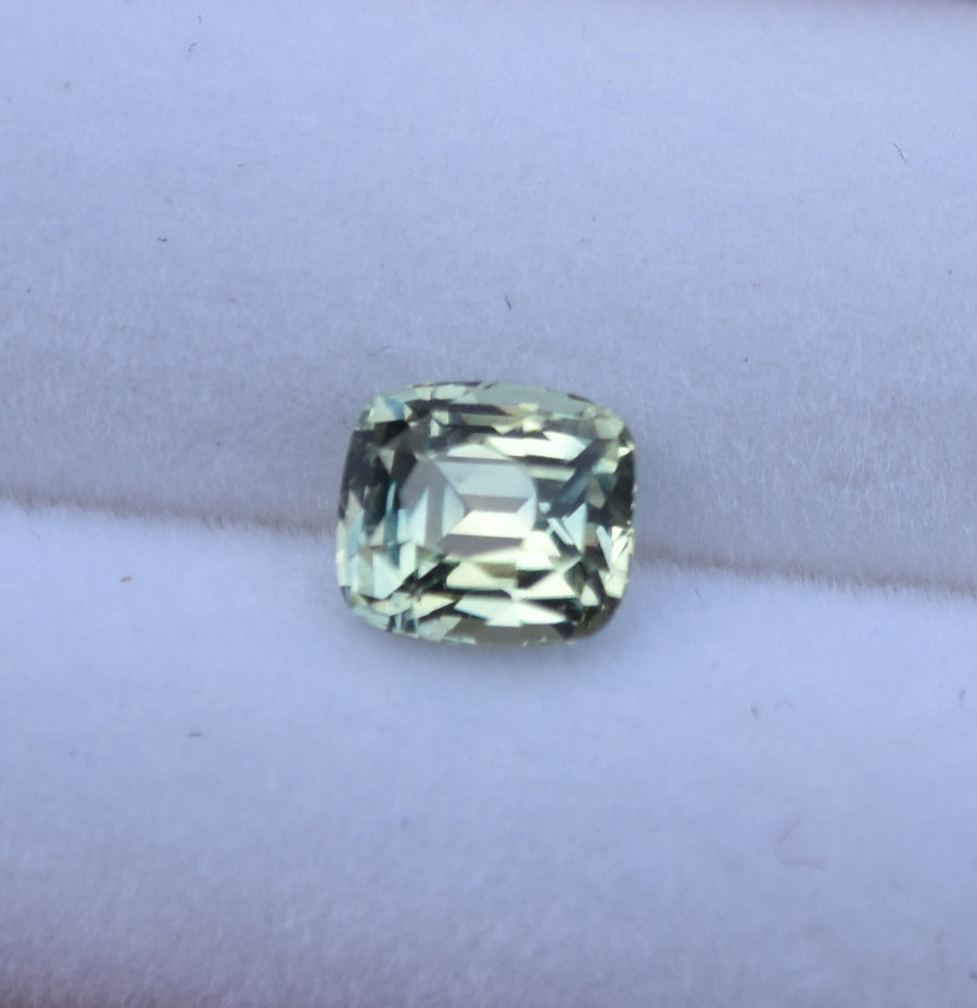 Bright Yellow and Blue Sapphire Solitaire Gem - Well Cut Cushion - 0.91 ct.