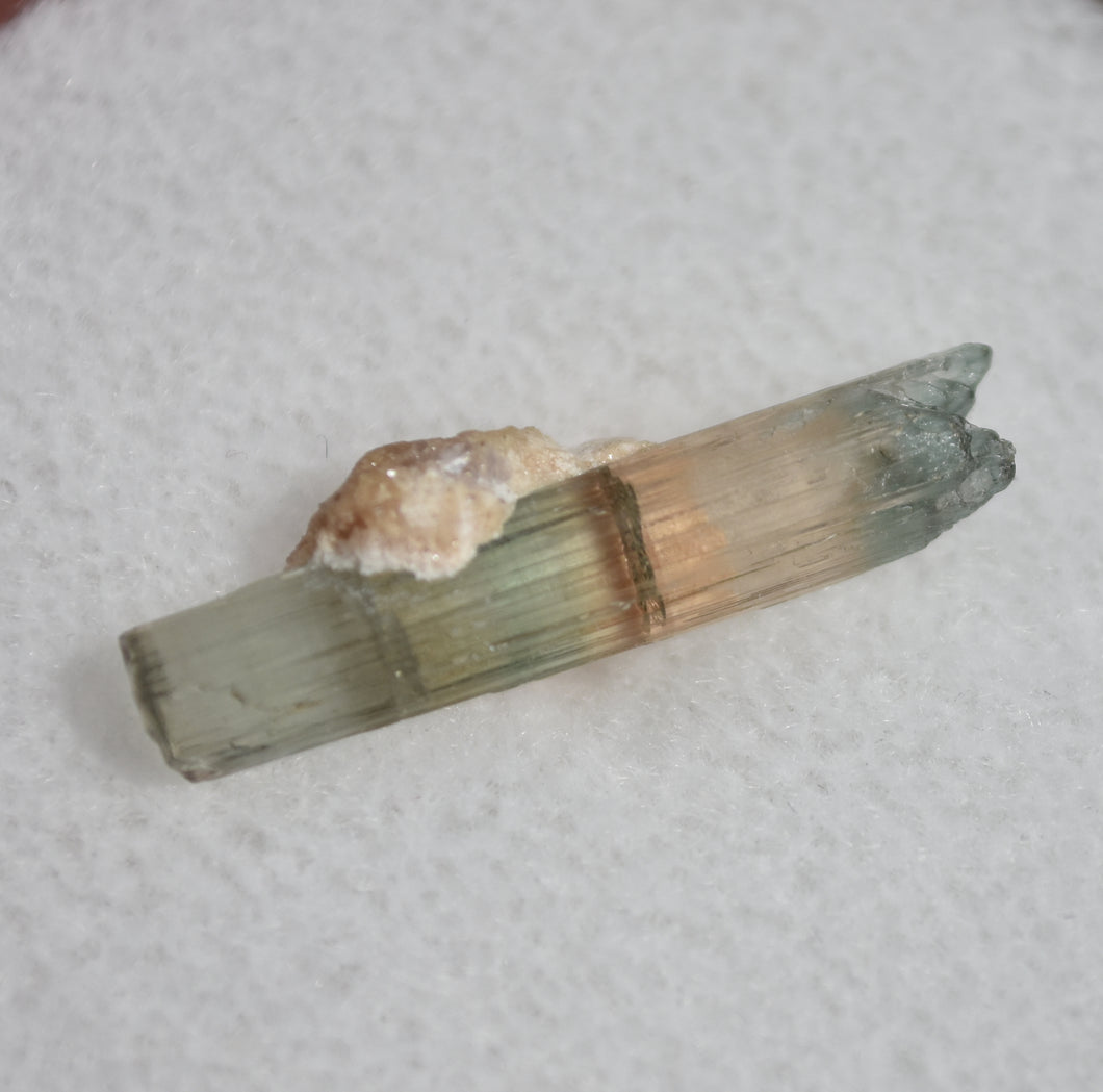 Polychrome Tourmaline with Minor Albite and Lepidolite - Etched, with a Cats Eye Termination