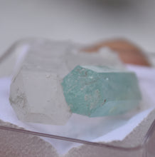Load image into Gallery viewer, Vanadium Beryl / Emerald on Quartz Crystal Cluster - *New Find* - Nasarawa, Nigeria - 7.95 Grams
