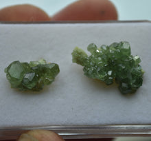 Load image into Gallery viewer, Demantoid Garnet Thumbnail Specimens - Fantastic Collector&#39;s Pieces (pair of two)
