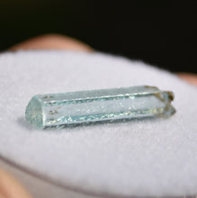 Load image into Gallery viewer, Perfect Sawtooth Aquamarine Crystal from Idaho - Small but Mighty - Glassy + Terminated - .51 grams
