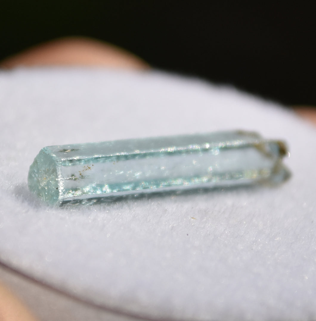 Perfect Sawtooth Aquamarine Crystal from Idaho - Small but Mighty - Glassy + Terminated - .51 grams