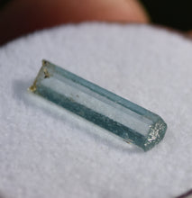 Load image into Gallery viewer, Perfect Sawtooth Aquamarine Crystal from Idaho - Small but Mighty - Glassy + Terminated - .51 grams
