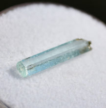 Load image into Gallery viewer, Perfect Sawtooth Aquamarine Crystal from Idaho - Small but Mighty - Glassy + Terminated - .51 grams
