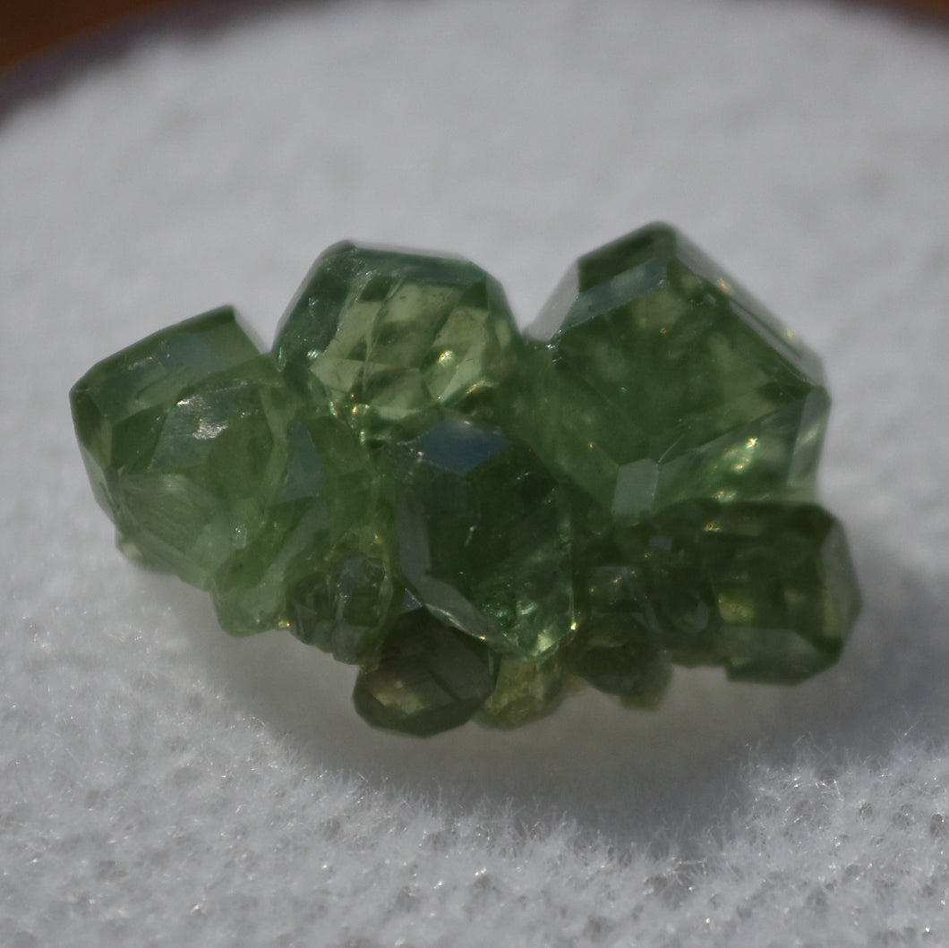 Fantastic Demantoid Garnet Cluster Thumbnail Specimen - Madagascar - 1.28 Grams