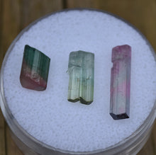 Load image into Gallery viewer, Tourmaline Crystal Trio - Aricanga Mine, Brazil - All Terminated - 1.39 Grams Total
