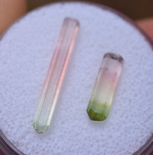 Load image into Gallery viewer, Mismatched Pair of Perfect Tourmaline Crystals from Rubaya, DRC - 3.93 ctw. - Eye Clean + Terminated

