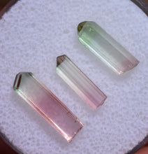 Load image into Gallery viewer, Set of Three Bright Pastel Tourmaline Crystals from Rubaya, DRC - Eye Clean + Terminated 4.17 ctw.
