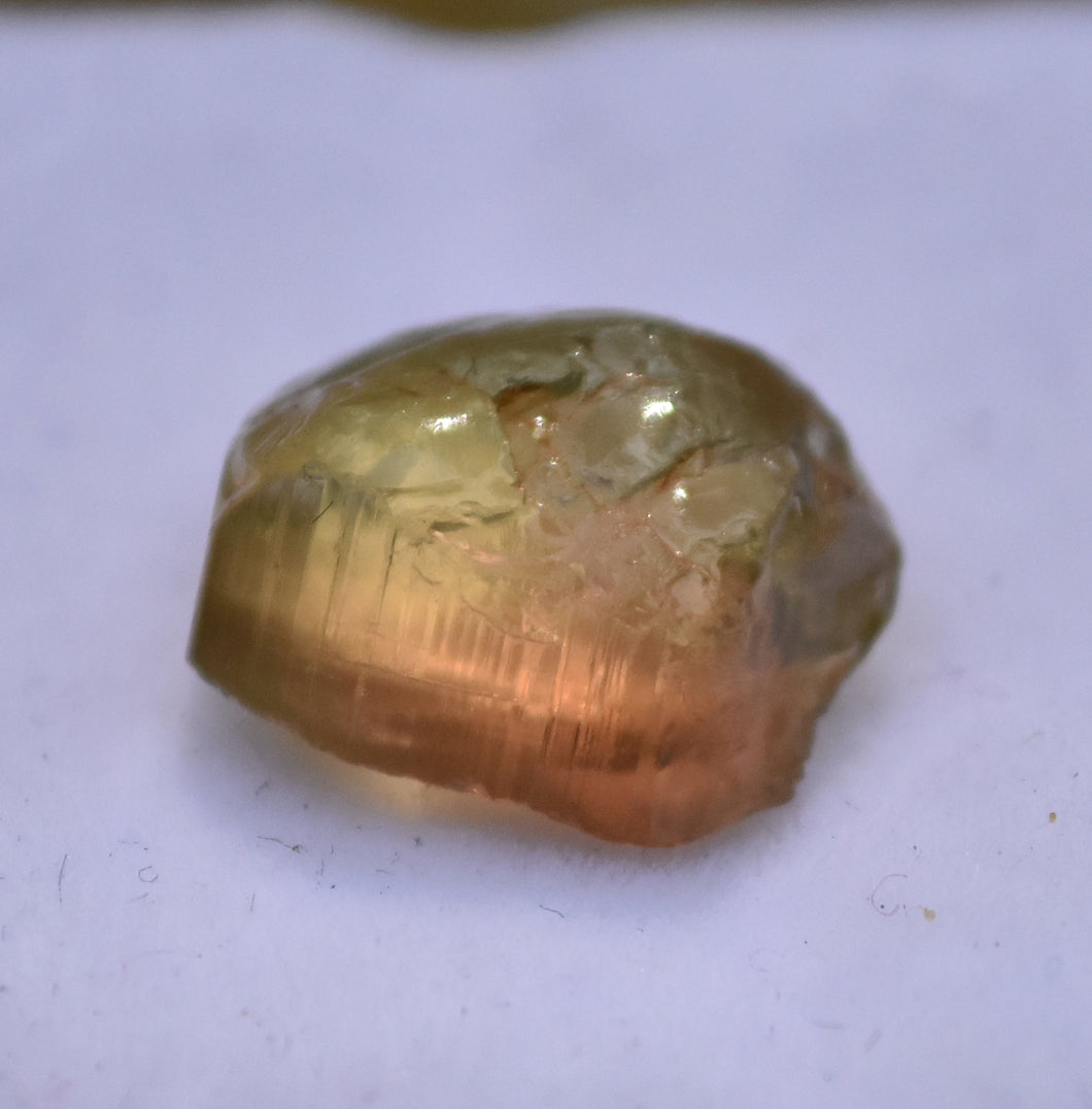 Glowing Bi-Color Tourmaline Facet Rough - Deep Peachy, and Lemon-Lime - 6.15 ct.