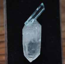 Load image into Gallery viewer, Etched Vanadium Beryl Perched Delicately on a DT Quartz Crystal - Thumbnail Perfection - 3.95 grams
