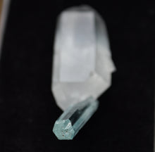 Load image into Gallery viewer, Etched Vanadium Beryl Perched Delicately on a DT Quartz Crystal - Thumbnail Perfection - 3.95 grams
