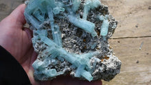 Load and play video in Gallery viewer, Amazing Vanadium Beryl Specimen from the 2025 Find at Nasarawa, Nigeria! - XL 6 Inch Plate - Beryl on Both Sides
