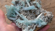 Load and play video in Gallery viewer, Amazing Vanadium Beryl Specimen from the 2025 Find at Nasarawa, Nigeria! - XL 6 Inch Plate - Beryl on Both Sides
