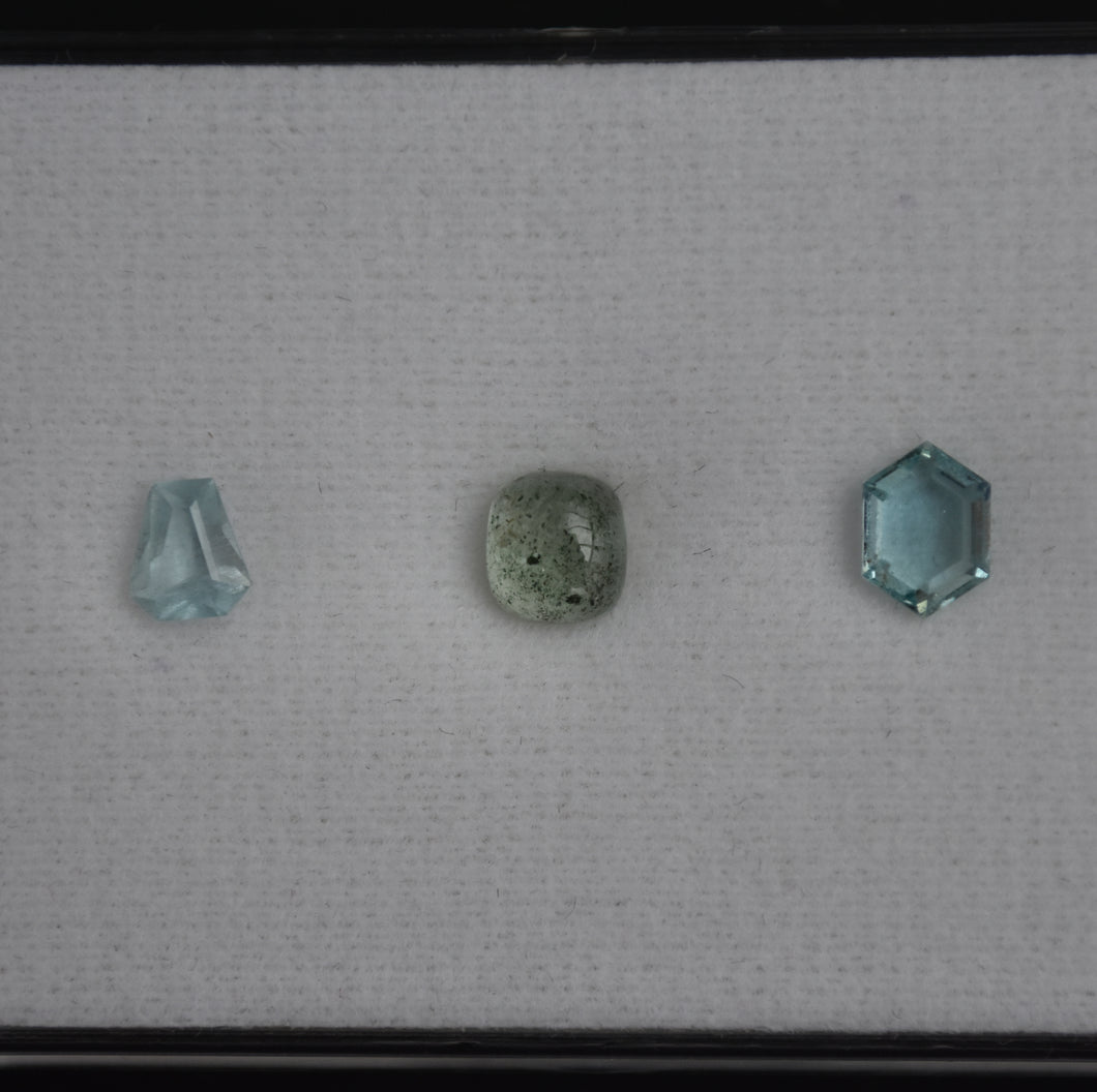 Mixed Set of Tanzania Sapphire - Tablet; Salt + Pepper Cab; Silky Gem - 1.39 ct.