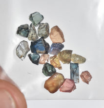 Load image into Gallery viewer, Umba Sapphire Melee facet rough - Candy Colors - No Treatments - 14.28 ct. - 18 Pieces
