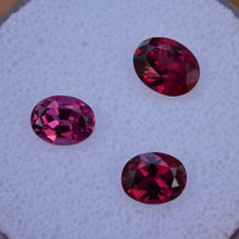 Load image into Gallery viewer, SALE!!  Trio of Rhodolite Garnet Oval Gemstones from Tanzania - 3.75 ctw.
