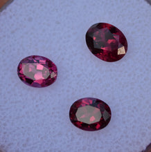 Load image into Gallery viewer, SALE!!  Trio of Rhodolite Garnet Oval Gemstones from Tanzania - 3.75 ctw.
