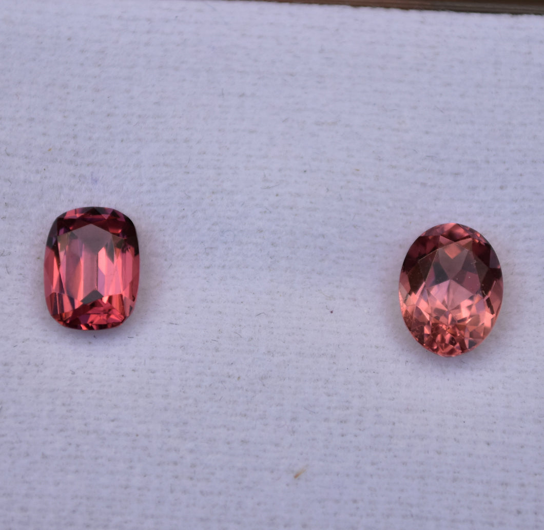 High-End Malaya Garnet Gems from Tunduru, Tanzania - One Magenta, the other Pink - 2.95 ctw.