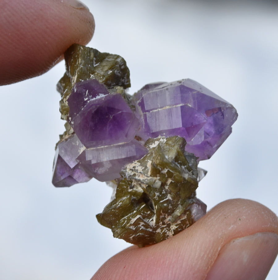 Amethyst with Dolomite - Wrentham, Massachusetts - Aesthetic Combo Specimen -- Shows Perfectly!