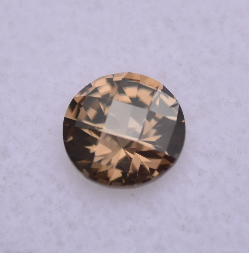Dusty Pinkish Bronze Zircon Checker Top Brilliant Gemstone - 1.55 ct.