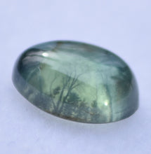 Load image into Gallery viewer, Calming Green to Green-Blue Australian Sapphire Cabochon - Eye Clean - Great Egg Shape - 1.31 ct.
