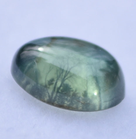 Calming Green to Green-Blue Australian Sapphire Cabochon - Eye Clean - Great Egg Shape - 1.31 ct.