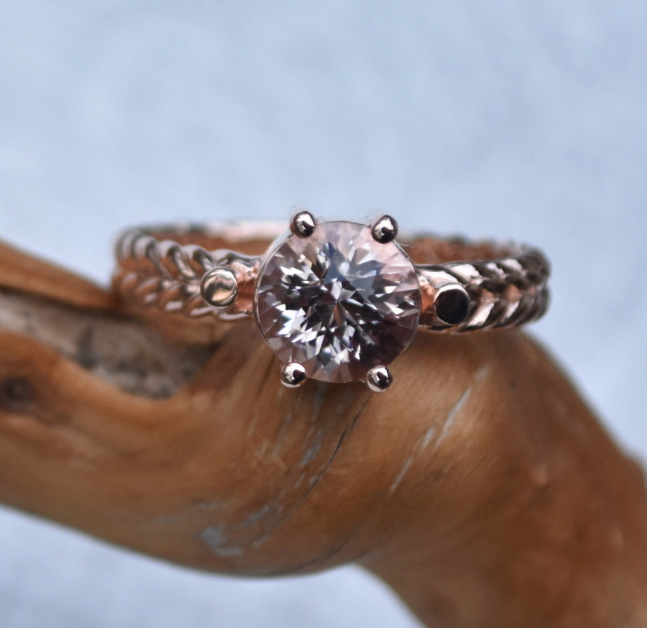 Morganite Engagement Ring in 14k Rose Gold