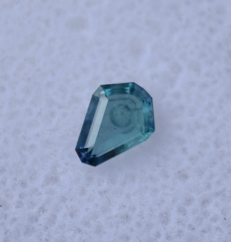 Tablet-Cut Chrome Kornerupine Gem - Rich Blue-Teal-Purple Polychroism - 0.53 ct.  With Hand Carved Bubble