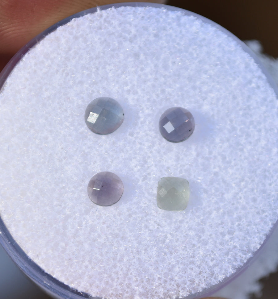 Songea Sapphires Rose Cut Gemstones Set - Four Gems - 1.13 ctw.