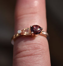 Load image into Gallery viewer, 14k Rose Gold Ring with Zircon, Sapphire, and Diamond
