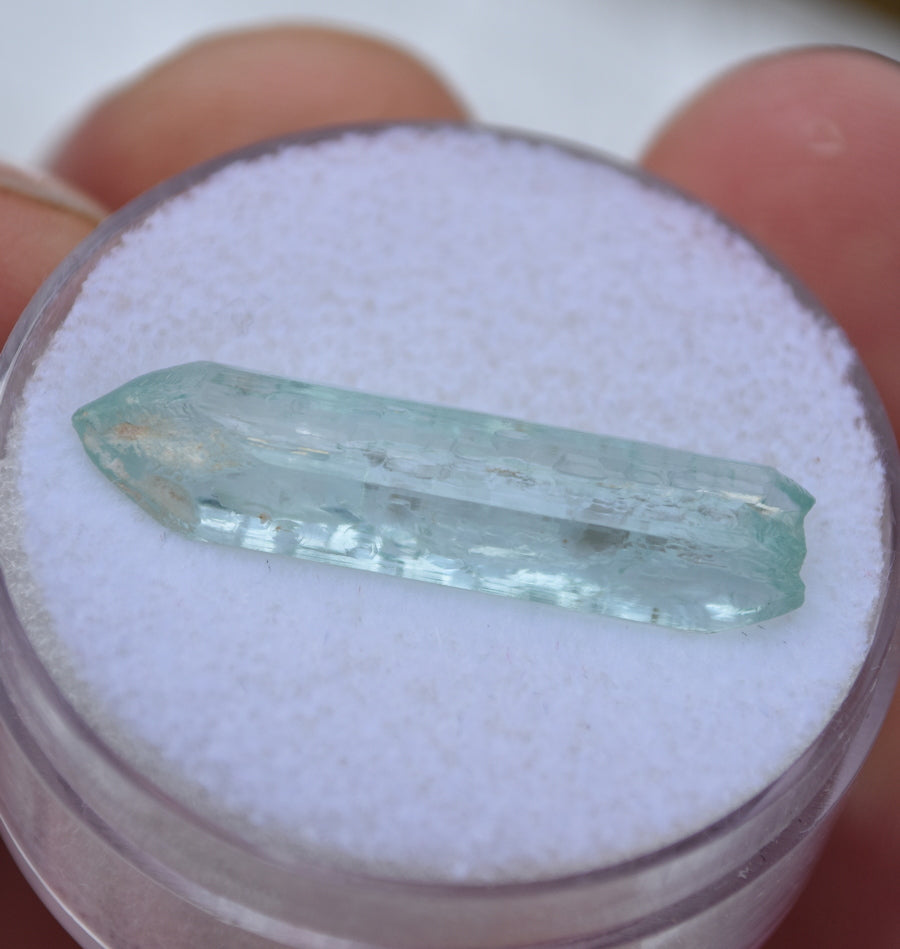 Nigerian Aquamarine - Etched and Gemmy - Double Terminated Medium Blue Crystal