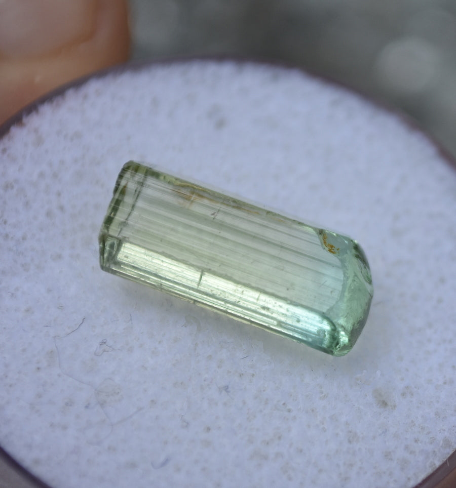 Bi-Color Tourmaline Facet Rough - Yellow to Seafoam Green - 7.67 ct