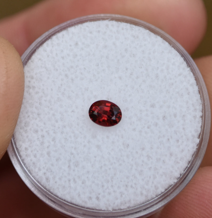 Hot Red Spinel Oval Gemstone - Bright and Fiery Accent Gem - 0.37 ct.