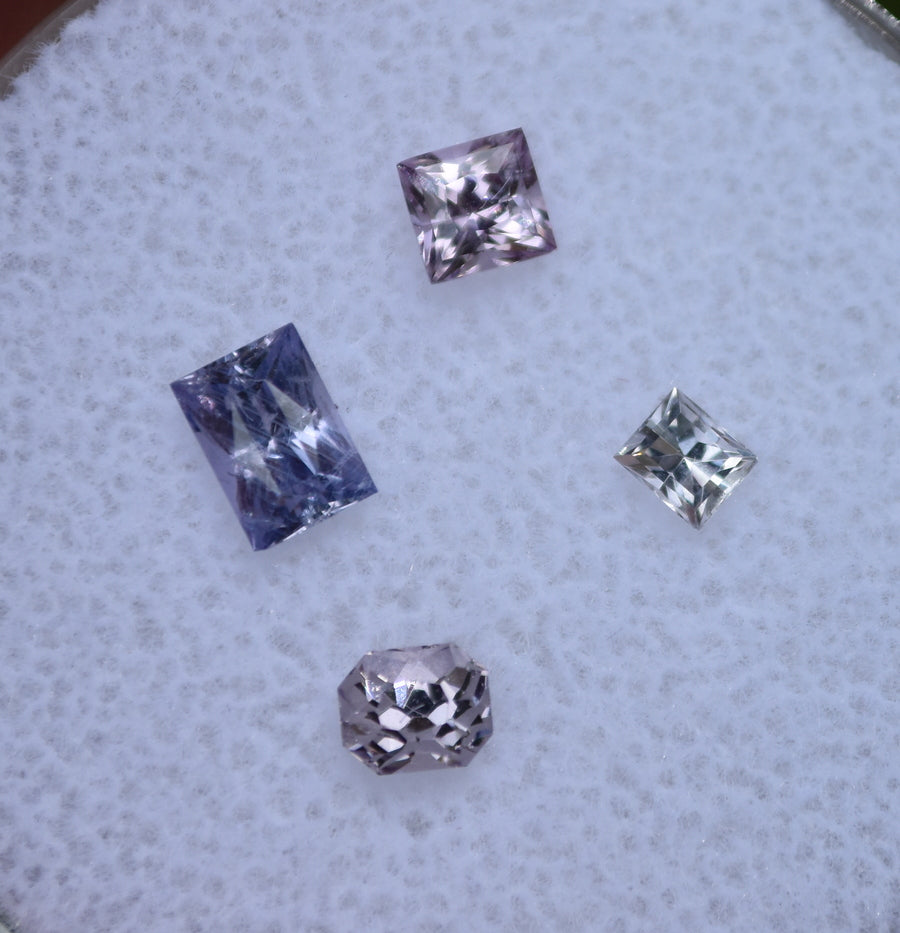 Fancy Color Spinel Melee Gems Set - Pink White Purple - 1.3 ctw.