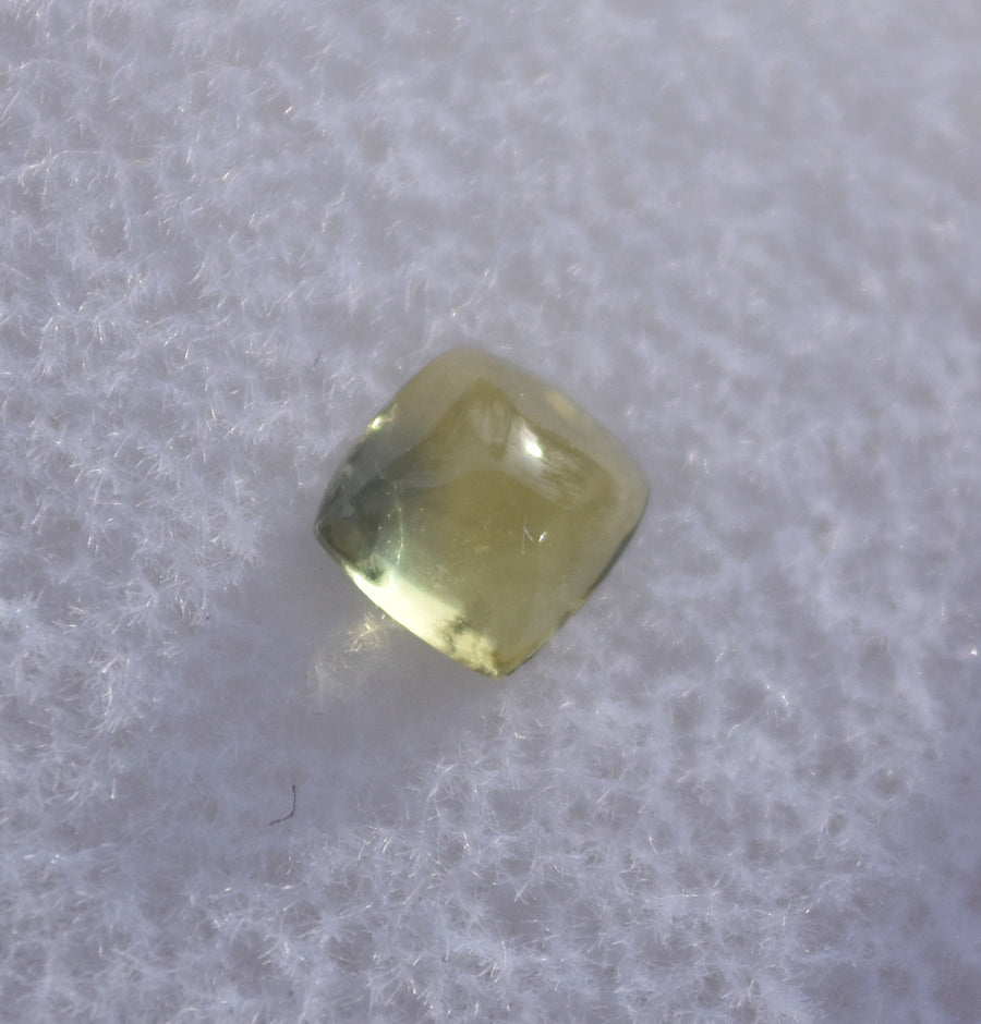 Cute Yellow Sapphire Square Dome Cabochon with a Dash of Blue- Kenya - 0.64 ct.