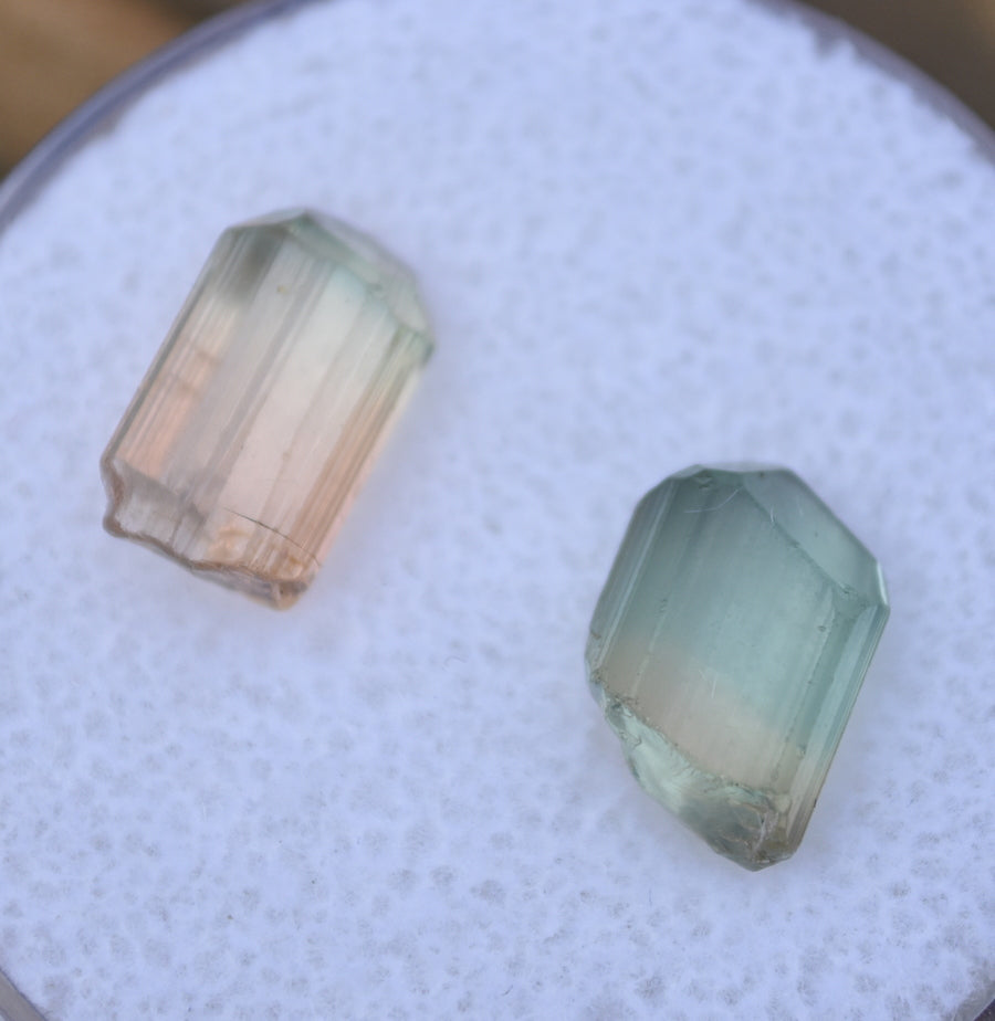 Watermelon and Bi-Color Tourmaline Crystals - Terminated Gem Crystals -6.08 ctw.